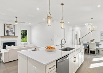 Interior staged kitchen of 1167 Guerins Bridge in Awendaw, SC by Grantham Homes
