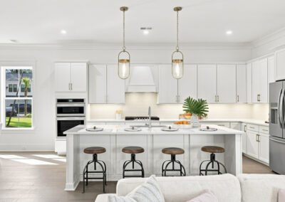 Interior staged kitchen of 1167 Guerins Bridge in Awendaw, SC by Grantham Homes