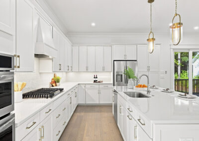 Interior staged kitchen of 1167 Guerins Bridge in Awendaw, SC by Grantham Homes