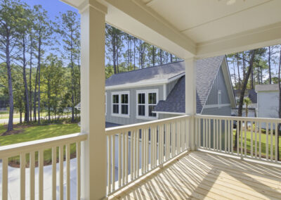 Second story porch overlooking the 3-car garage of 1167 Guerins Bridge in Awendaw, SC by Grantham Homes