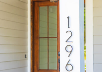 Front porch and house numbers for 1296 Venning Road in Mount Pleasant, SC