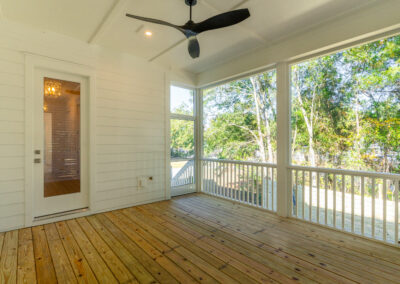 Rear porch of 1129 Hamlin Road in Mount Pleasant, SC by Grantham Homes