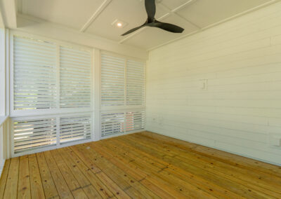 Rear porch of 1129 Hamlin Road in Mount Pleasant, SC by Grantham Homes