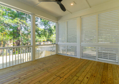 Rear porch of 1129 Hamlin Road in Mount Pleasant, SC by Grantham Homes