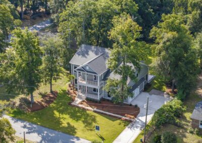 Aerial photo of 335 4th Ave in Mount Pleasant, SC from above